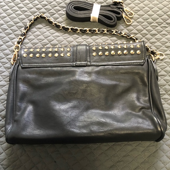 MMS Design Studio Black with Gold Studs Handbag - Like New - Picture 3 of 3